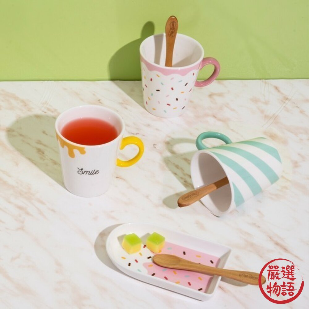 可愛造型杯盤匙 日本製 禮盒 三件組 交換禮物 蛋糕 甜點盤 木湯匙 馬克杯 送禮 禮盒 小倉陶器 日本進口-圖片-1