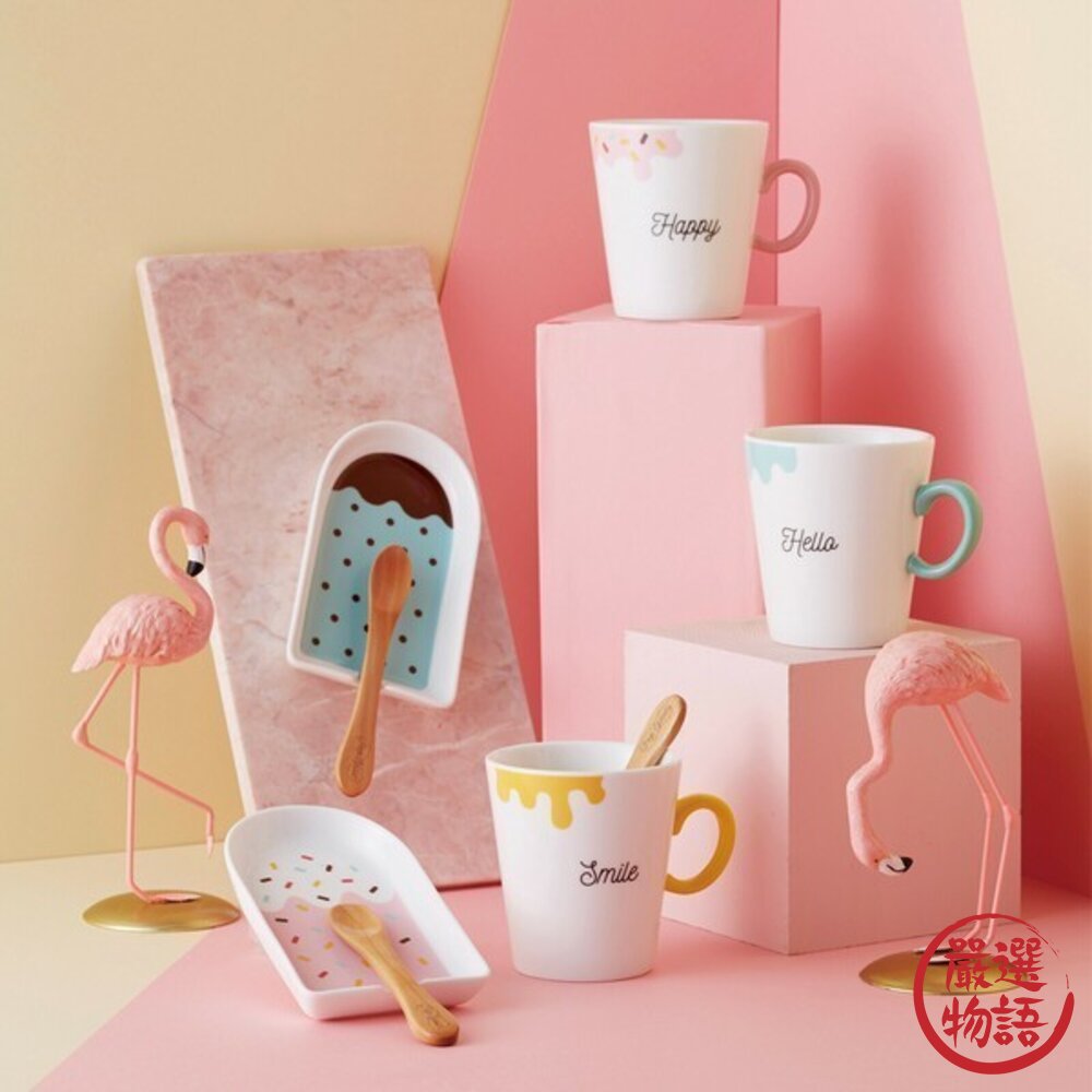 可愛造型杯盤匙 日本製 禮盒  三件組 交換禮物 蛋糕 甜點盤 木湯匙 馬克杯 送禮 禮盒 小倉陶器 日本進口 封面照片