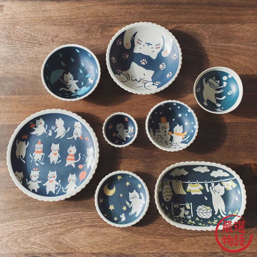 日本製 貓咪陶瓷餐盤 美濃燒 淺盤 點心盤 | 義大利麵盤 咖哩盤 小碟 盤子 貓咪盤 日式餐具-圖片-2