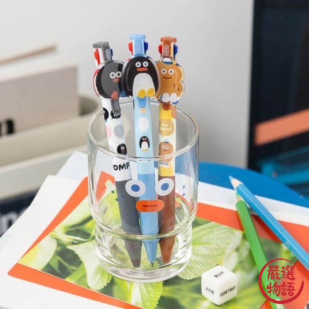 韓國文創 Romane 0.4mm 3色按壓筆 中性筆 | 原子筆造型 原子筆 按壓原子筆 開學文具-圖片-1