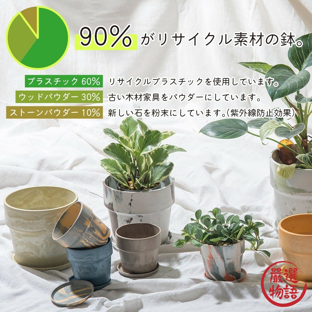 現貨 日本 日系綠植生活 環保花盆 3吋 4吋 5吋 Posh Living 多肉盆栽 花器 室內園藝 裝飾 日本進口-圖片-1