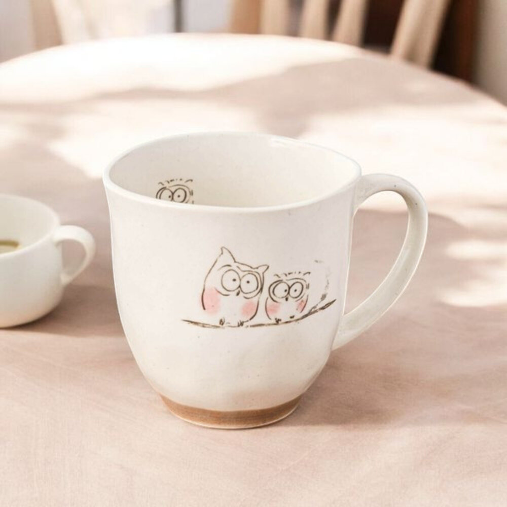 SF-021232-日本美濃燒 貓頭鷹 杯子 | 紅茶杯 咖啡杯 陶瓷杯