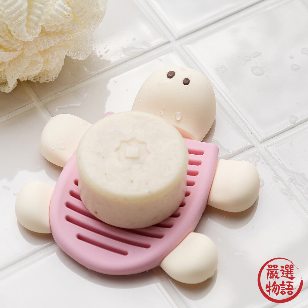 韓國文創 Romane 烏龜造型香皂菜瓜布 矽膠瀝水架|浴室肥皂架 瀝水架 廚房瀝水架 肥皂架 皂盒 日本進口-圖片-3