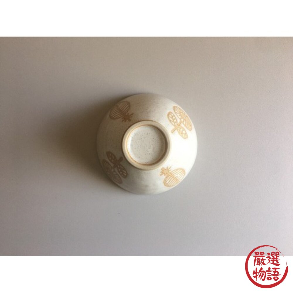 日本製HANAtoHA花朵圖案陶瓷碗 10.5cm 白色 青色|餐碗 飯碗 職人手作日式餐具 碗盤器皿 日本進口-圖片-3
