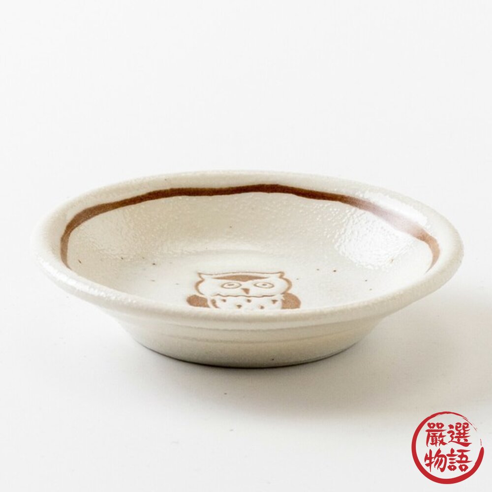 日本 美濃燒 開運小碟 貓頭鷹/招財貓小菜碟 | 醬料碟 醬油碟 陶瓷小盤子-圖片-3