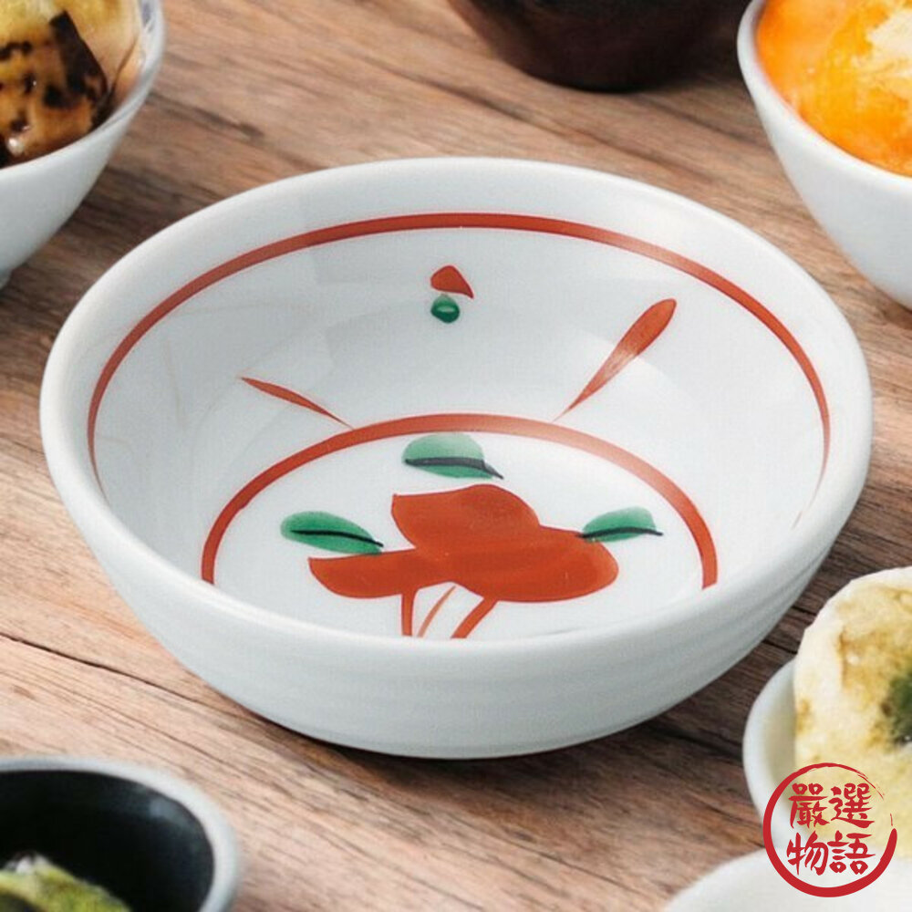 現貨 日本製 寶屋 壽喜燒碗 蛋碗 醬料碗 辣椒碗 小碗 小缽 日本製碗 赤繪花 野花 美濃燒碗 復古碗 碗 日本進口 封面照片