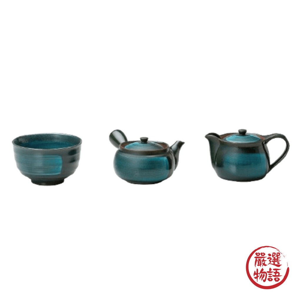 日本製 翡翠茶壺 急須 煎茶杯 美濃燒 陶瓷茶壺 泡茶壺 泡茶 茶葉茶具 茶壺套組-圖片-1