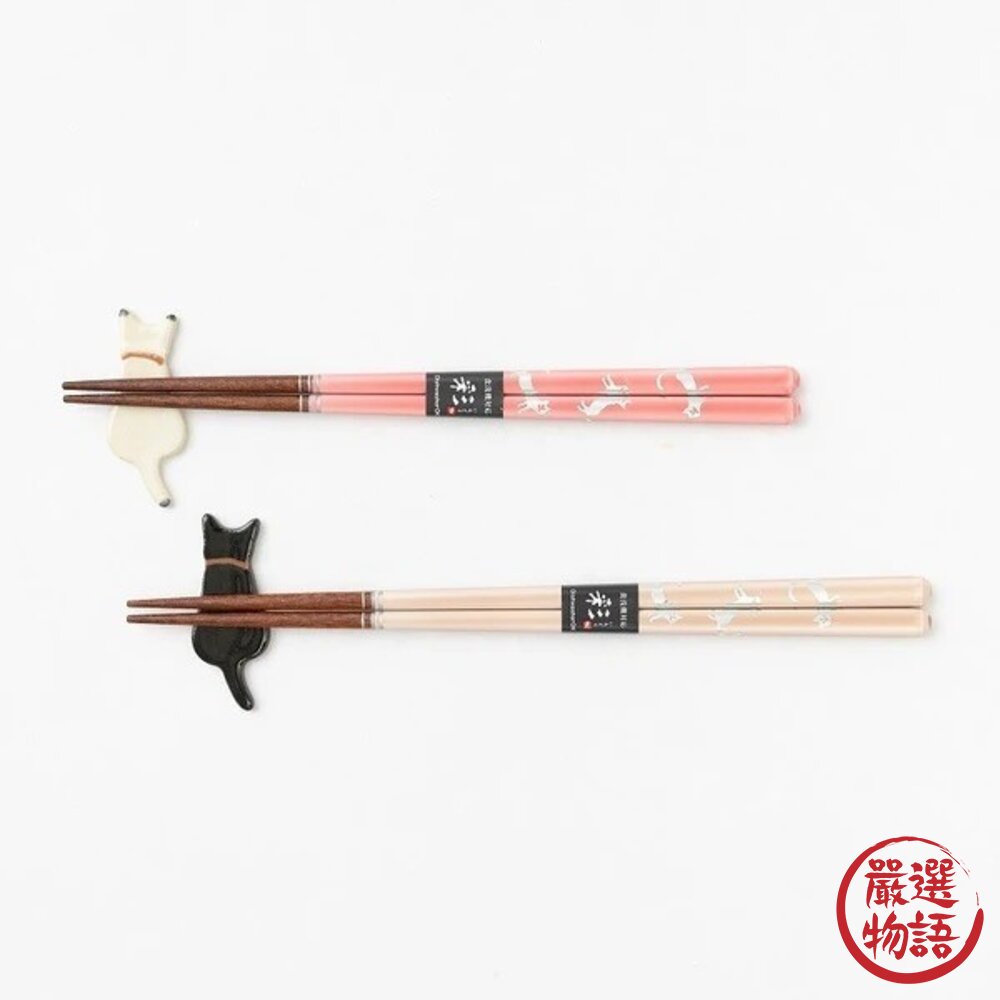 日本製天然木貓咪對筷 | 若狭塗筷 對筷 貓咪筷架 夫妻筷木盒 碗筷 | 筷子 入厝 禮盒 日式餐具 日本筷子-圖片-5
