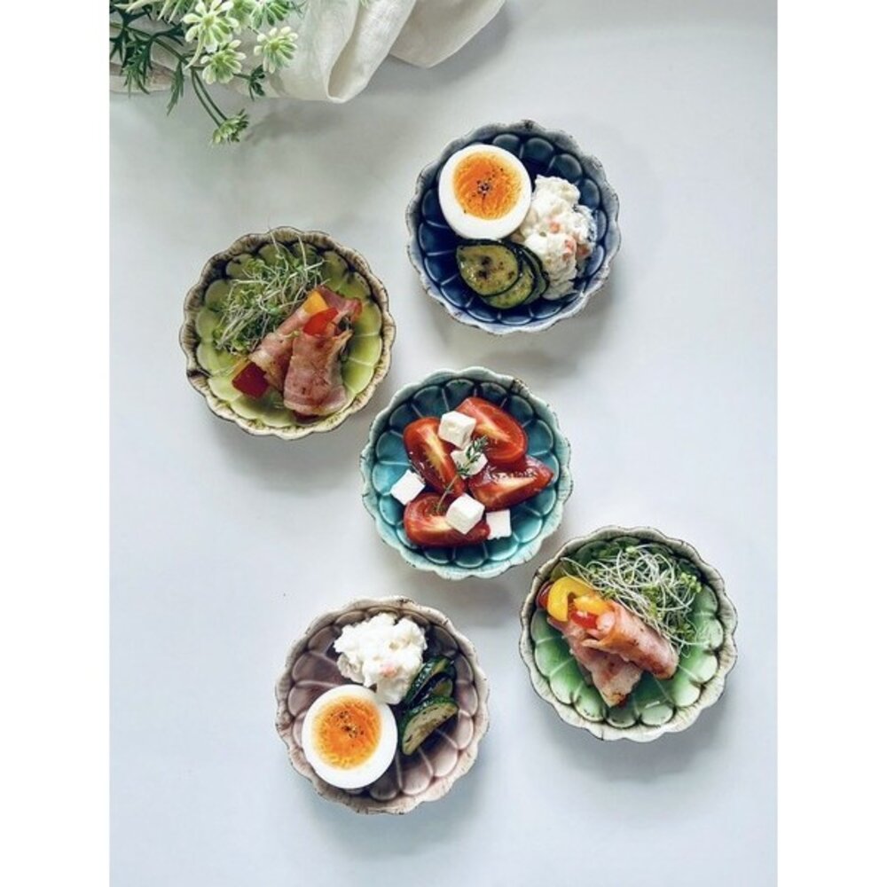 SF-021403-日本製 職人手作精緻花型設計陶瓷小碗 | Cosmo 10cm 美濃燒 小菜碗 小菜碟 醬料碟 醬料碗 碟子