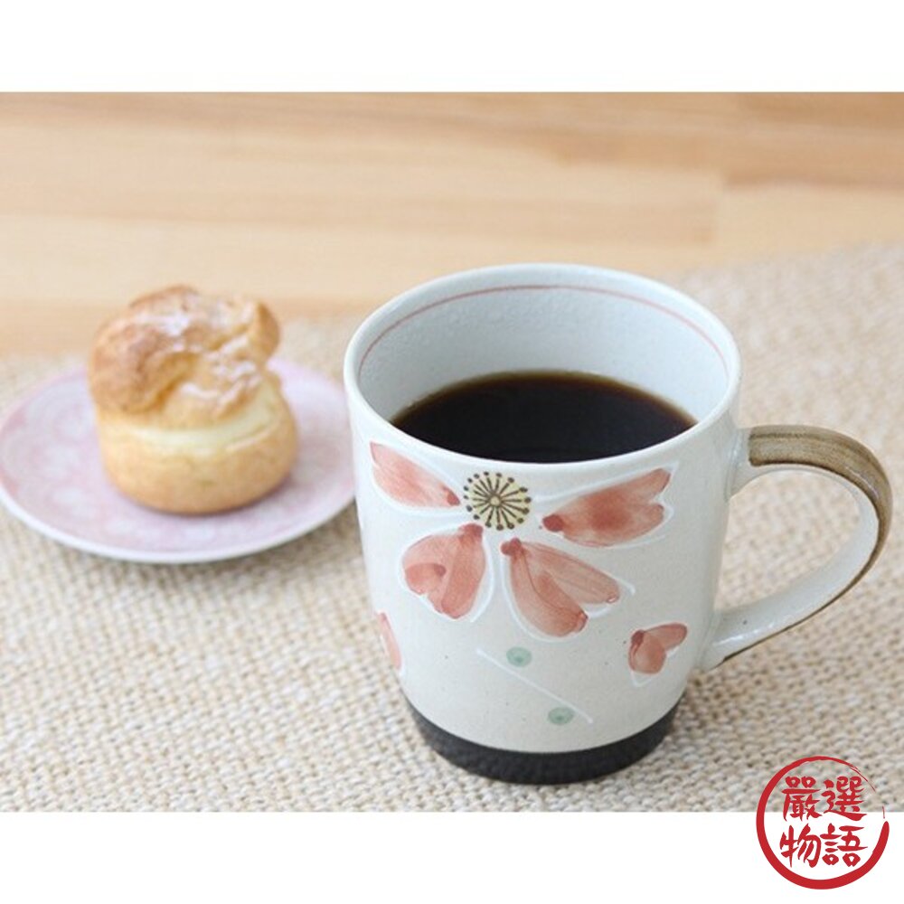 日本製美濃燒質感手作櫻花造型對杯2入組 | 320ml 紅 藍 咖啡杯 美濃燒 日本馬克杯 陶瓷馬克杯 咖啡杯組-圖片-4