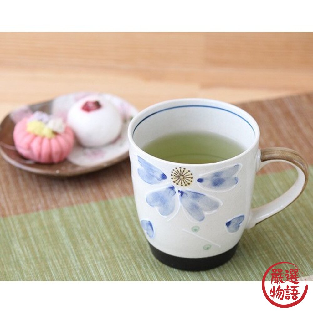 日本製美濃燒質感手作櫻花造型對杯2入組 | 320ml 紅 藍 咖啡杯 美濃燒 日本馬克杯 陶瓷馬克杯 咖啡杯組-圖片-5