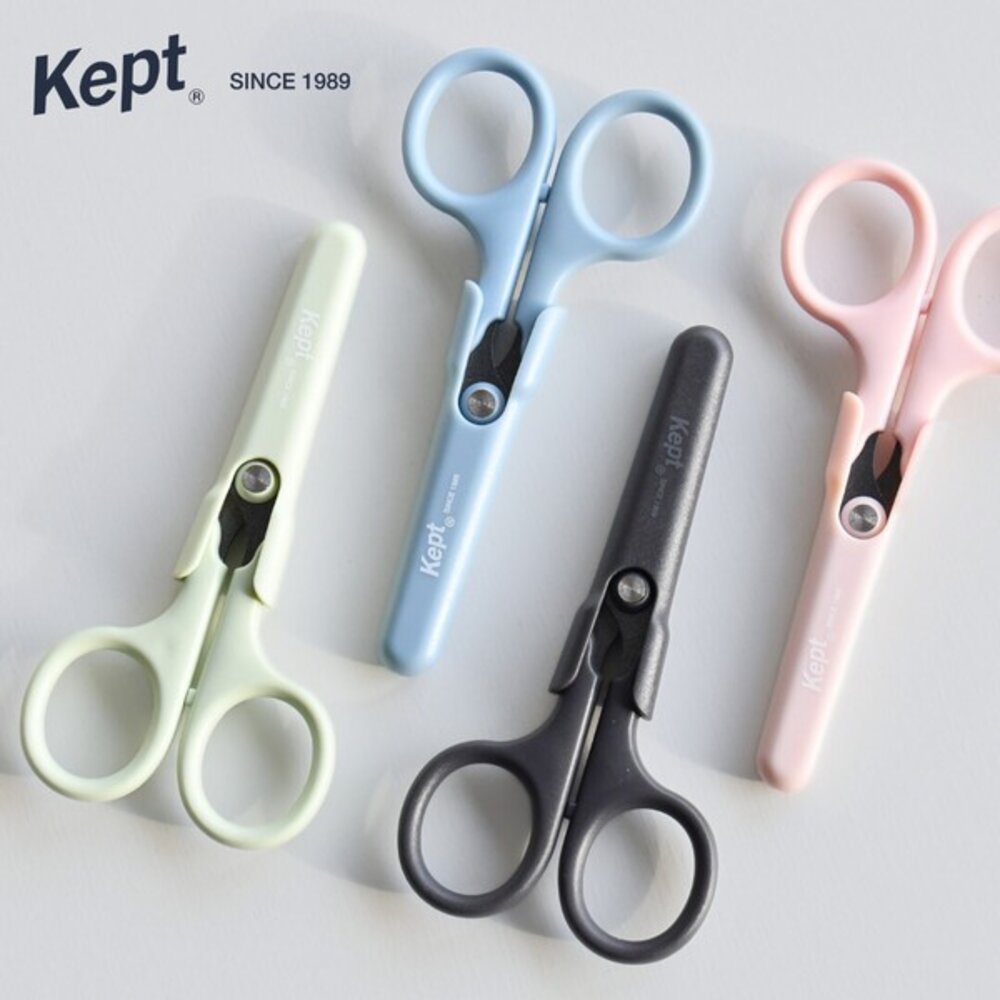 SF-021420-日本文具 RAYMAY Kept 小剪刀 學生剪刀 不易黏膠 安全剪刀 不沾膠剪刀 隨身剪刀 附蓋 藤井 日本進口