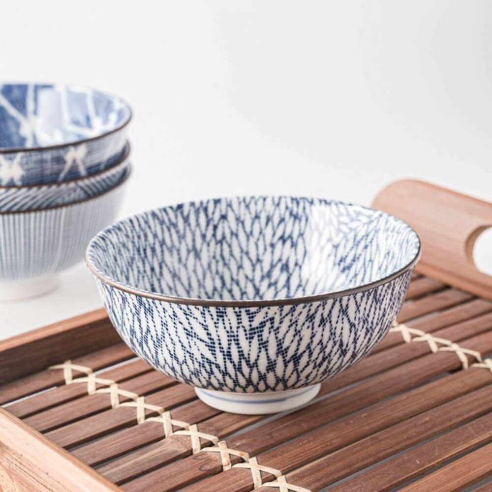 SF-021426-日本製 美濃燒 飯碗 十草碗 釉面漸層碗 昭和製陶碗 | 拉麵碗 湯碗 餐碗 陶瓷碗 家用碗 日系碗