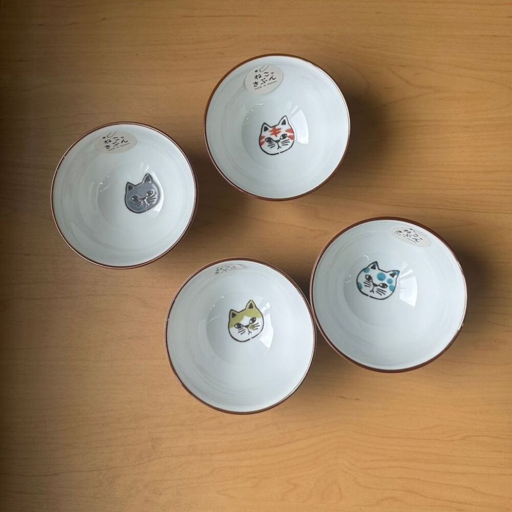 SF-021427-日本 貓奴必買 貓咪飯碗 波佐見燒 兒童碗 | 逸品社 飯碗 日本碗 貓咪造型碗 虎斑貓 陶瓷碗 可愛碗 碗