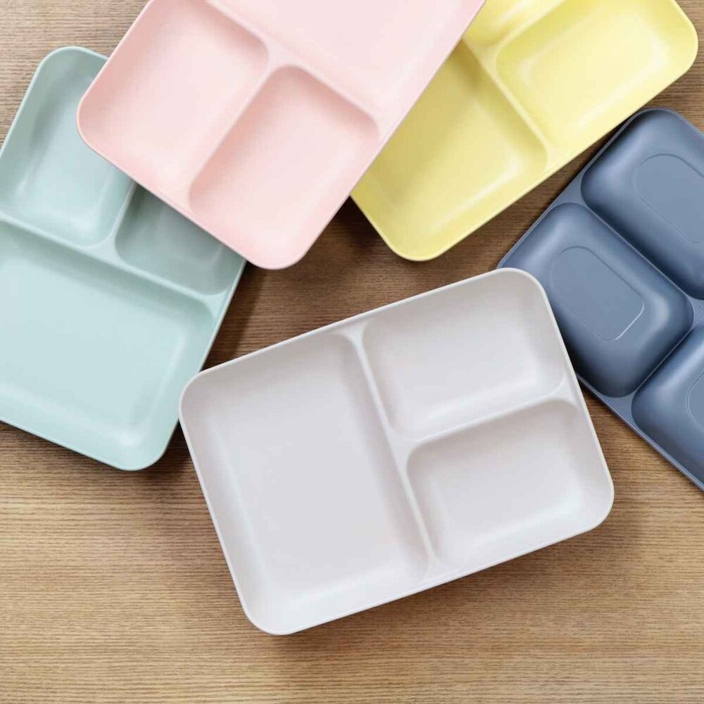 SF-021439-日本製 MIN FARG 新款 可愛撞色分格盤 餐碗 | 抗菌塗層 211餐盤 兒童餐盤 輕量耐摔 露營盤