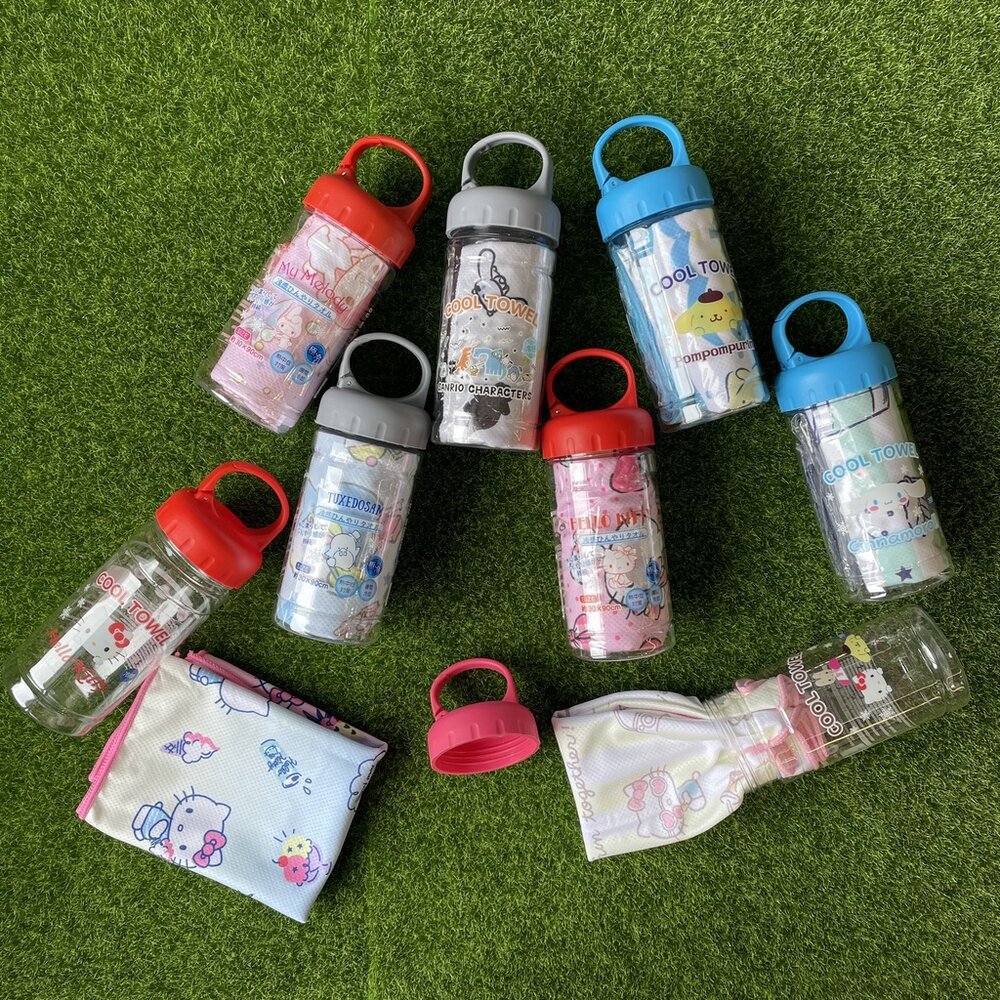 SF-021507-現貨 日本 三麗鷗 kitty 涼感毛巾 涼感巾 涼感 防曬 運動毛巾 兒童毛巾 毛巾 布丁狗 大耳狗 長毛巾 日本進口