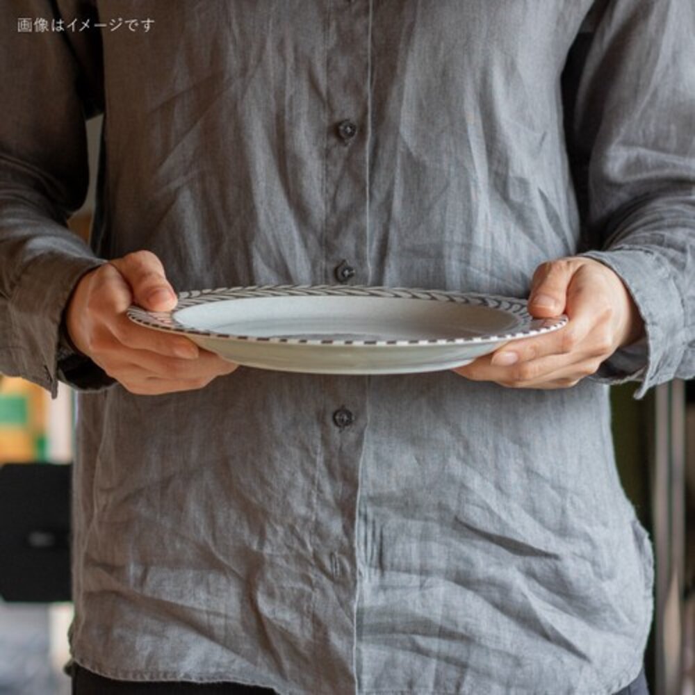 SF-021508-日本製 陶瓷 美濃燒 羽毛 陶瓷盤 沙拉盤 菜盤 | 水果盤 點心盤 圓盤 盤子 餐盤 瓷盤 碗盤 碗盤器皿