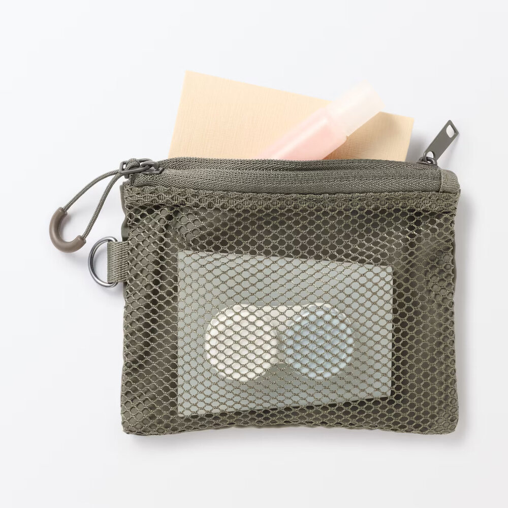 SF-021540-無印良品 MUJI 雙拉鏈包S 雙層零錢包 化妝包 | 小收納包 零錢包 收納袋 小袋 旅行收納