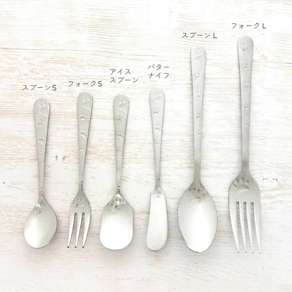 SF-021563-日本製 田中箸店 爪印湯匙 叉子 一組2入 | 叉子 湯匙 蛋糕叉 水果叉 環保餐具 不鏽鋼餐具 小餐具 日本進口