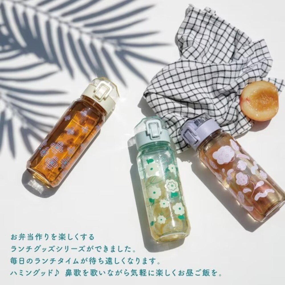 SF-021567-透明花朵直飲冷水壺520ml 兒童水壺 | 直飲水壺 日本水壺 辦公室水壺 彈蓋水壺