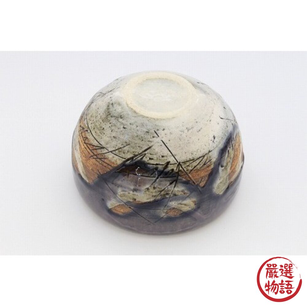 日本製美濃燒線條雕刻抹茶碗 | 日式飯碗 陶瓷碗 和風餐具 茶碗 湯碗 日本餐具-圖片-4