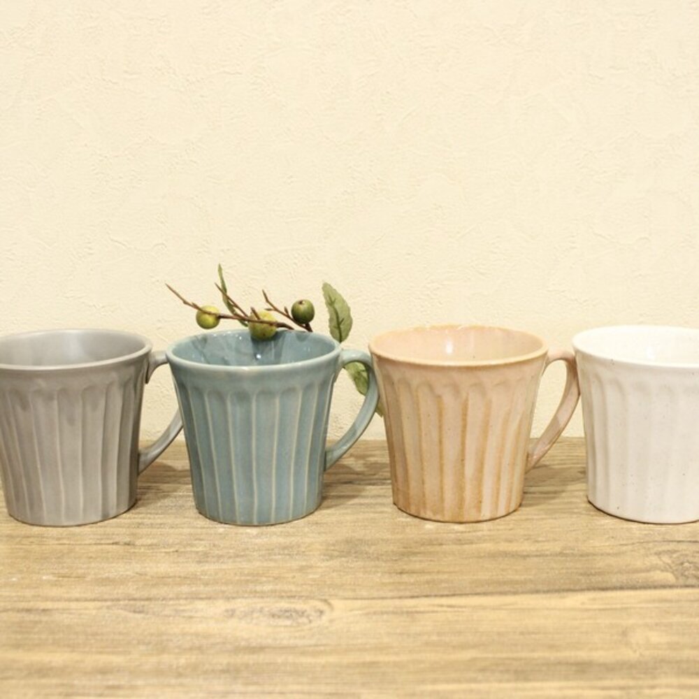 SF-021597-日本製美濃燒MINO削紋馬克杯320ml 好握杯型 | 日本馬克杯 質感馬克杯 陶瓷馬克杯 咖啡杯 拿鐵杯