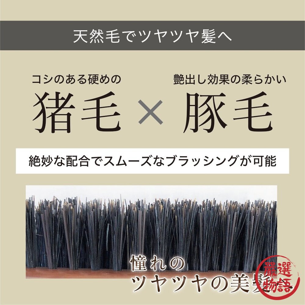 日本製 VeSS 天然豬鬃毛梳 圓梳 | 摺疊梳 防靜電梳子 美髮梳 日本進口-圖片-7
