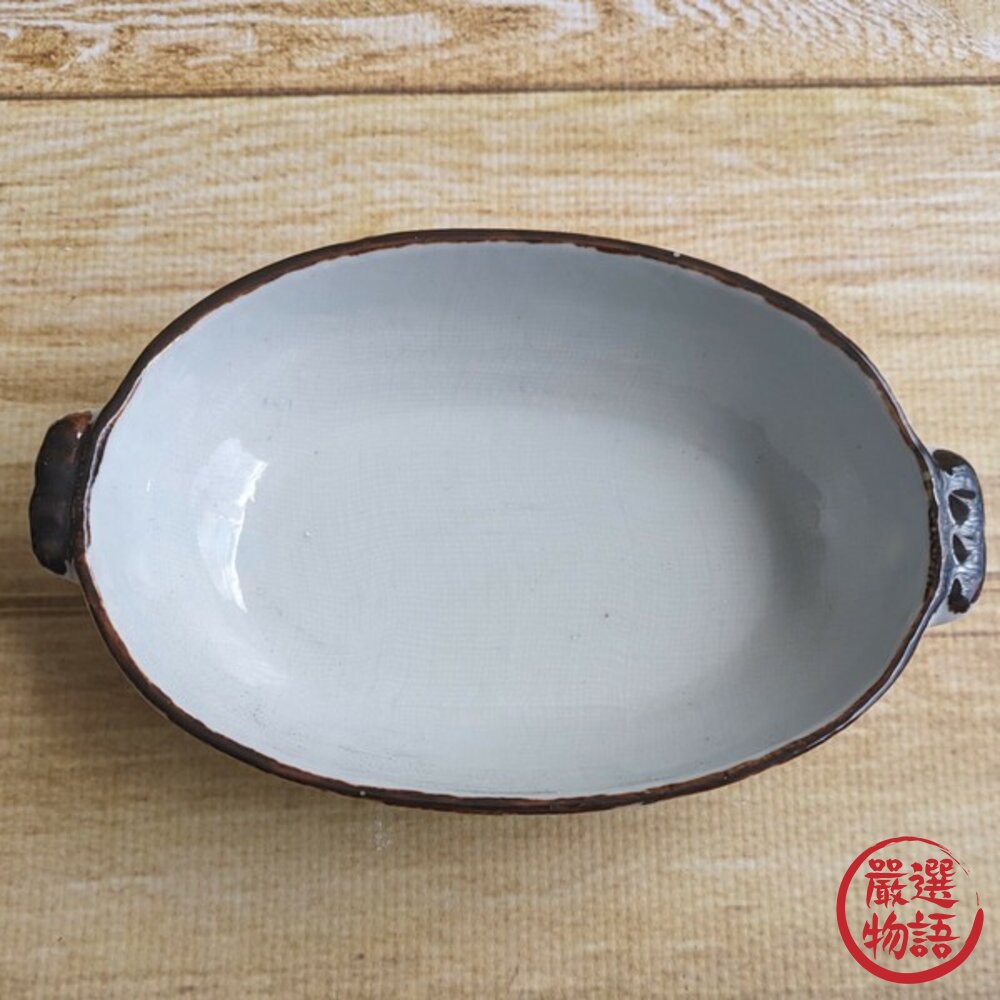 日本製美濃燒 日式雙耳陶瓷烤盤 17cm | 焗烤盤 沙拉盤 橢圓盤 烘焙烤盤 烤皿 燉飯 燉麵 甜點烤盤-圖片-5