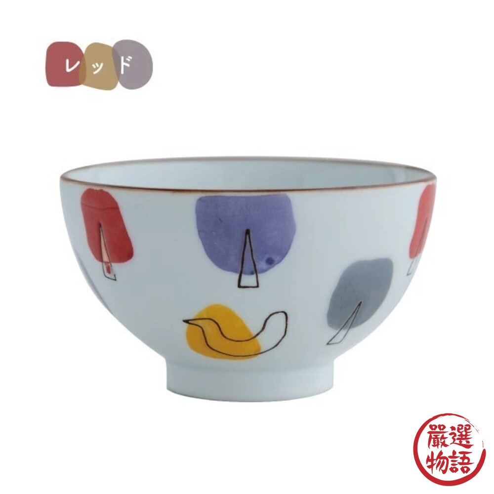 日本製 波佐見燒 童趣森林圖案茶碗對碗10.7cm | BISQUE 餐具碗 造型碗 陶瓷飯碗-圖片-5