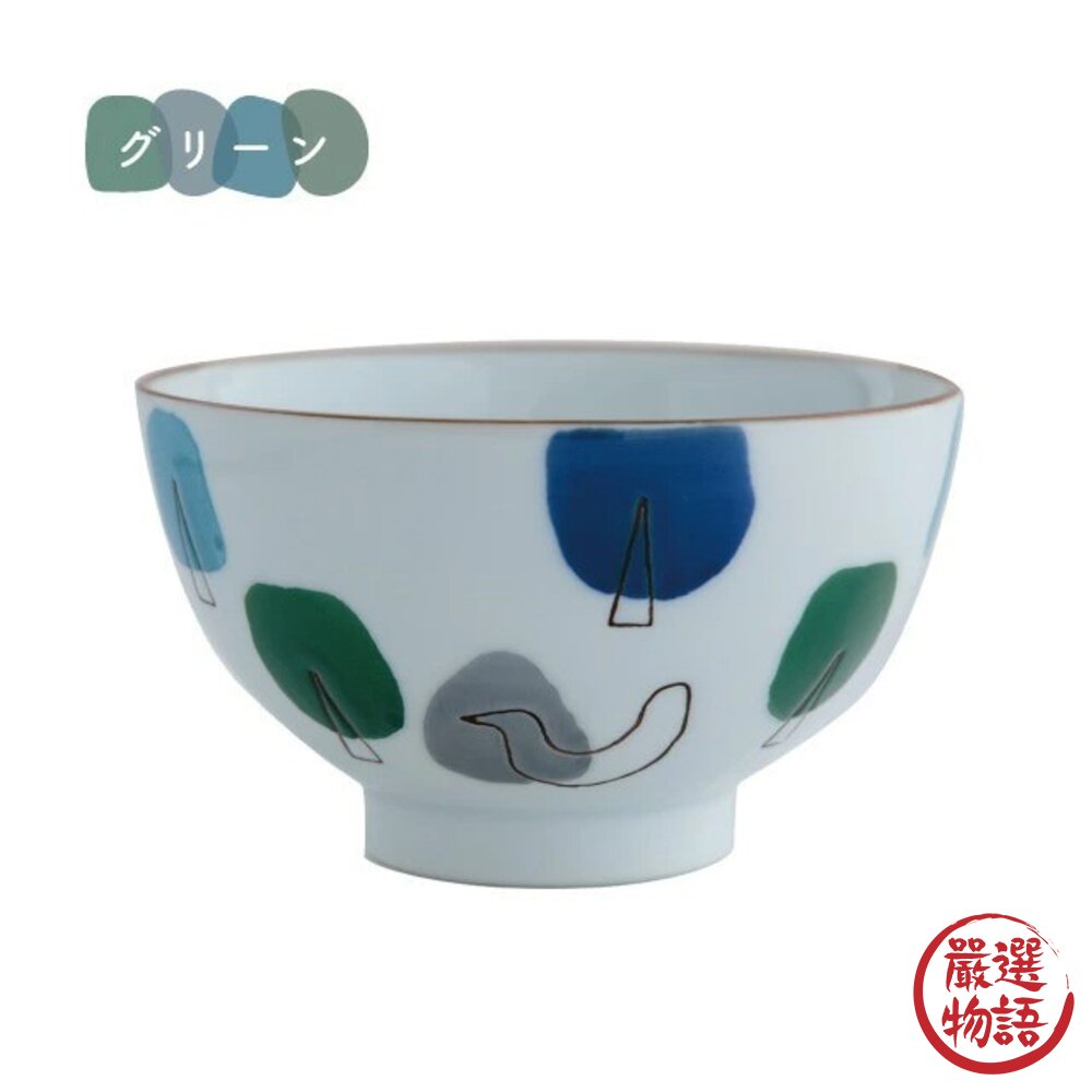 日本製 波佐見燒 童趣森林圖案茶碗對碗10.7cm | BISQUE 餐具碗 造型碗 陶瓷飯碗-圖片-6