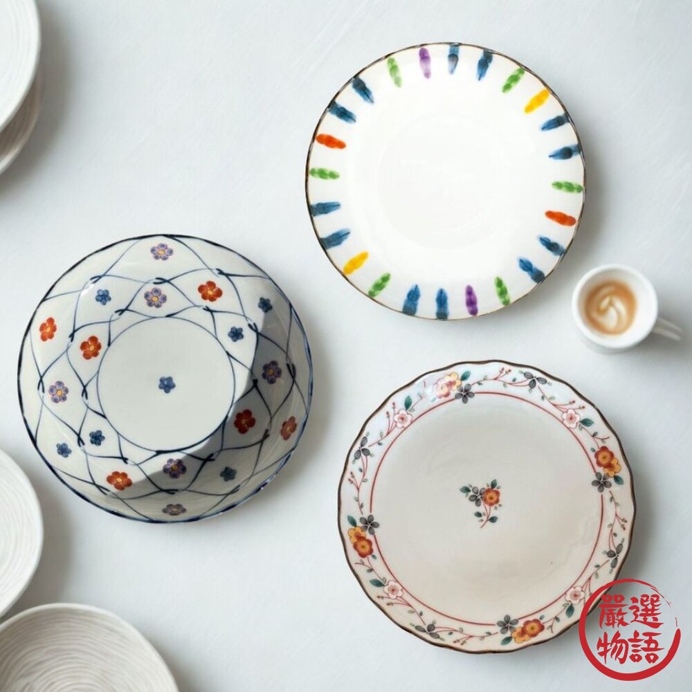 日本 美濃燒 吾山窯 彩十草 梅花 吉祥紋5吋盤 | 宮廷 中國風 圓盤 分菜盤 點心盤 甜點碗 吉祥紋 日本進口-圖片-1