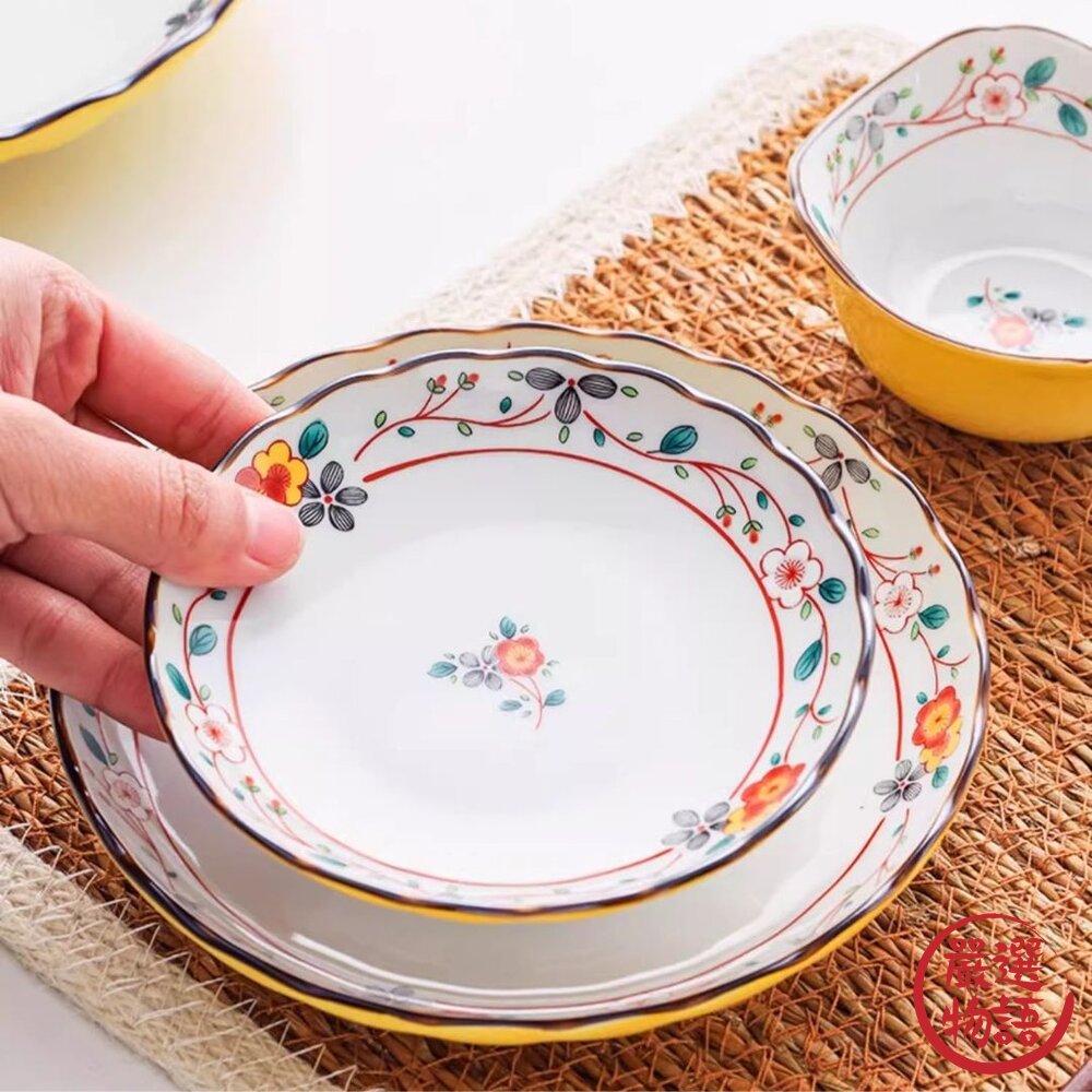 日本 美濃燒 吾山窯 彩十草 梅花 吉祥紋5吋盤 | 宮廷 中國風 圓盤 分菜盤 點心盤 甜點碗 吉祥紋 日本進口-圖片-6