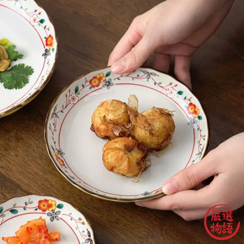 日本 美濃燒 吾山窯 彩十草 梅花 吉祥紋5吋盤 | 宮廷 中國風 圓盤 分菜盤 點心盤 甜點碗 吉祥紋 日本進口-圖片-7