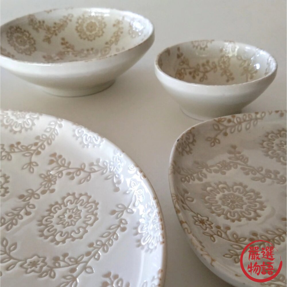 日本製美濃燒 優雅蕾絲花邊陶瓷小碗 法式餐碗 陶瓷碗 | 湯碗 飯碗 小碗 日本美濃燒 日本進口 封面照片