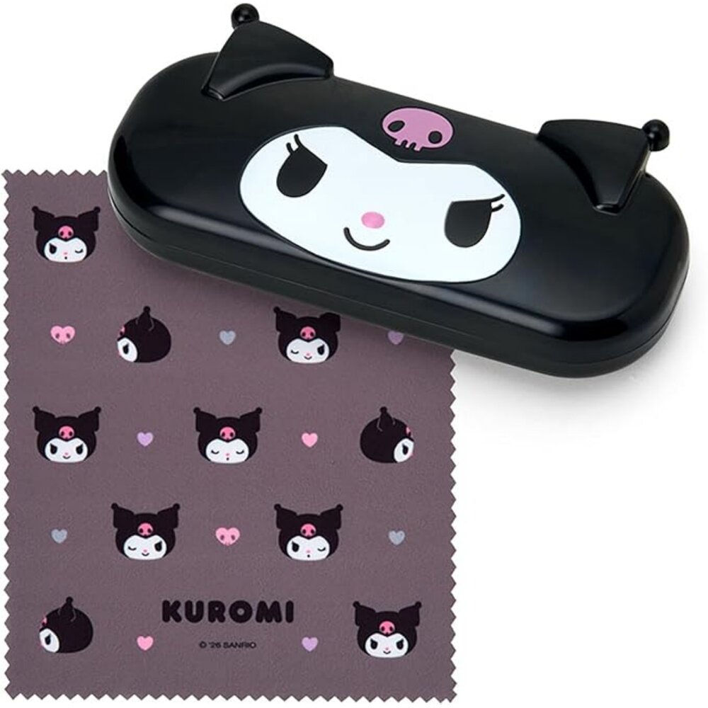 SF-021633-日本三麗鷗新品 硬殼眼鏡盒 附眼鏡布 | Kitty 大耳狗 帕恰狗 酷洛米 眼鏡收納 可愛眼鏡盒