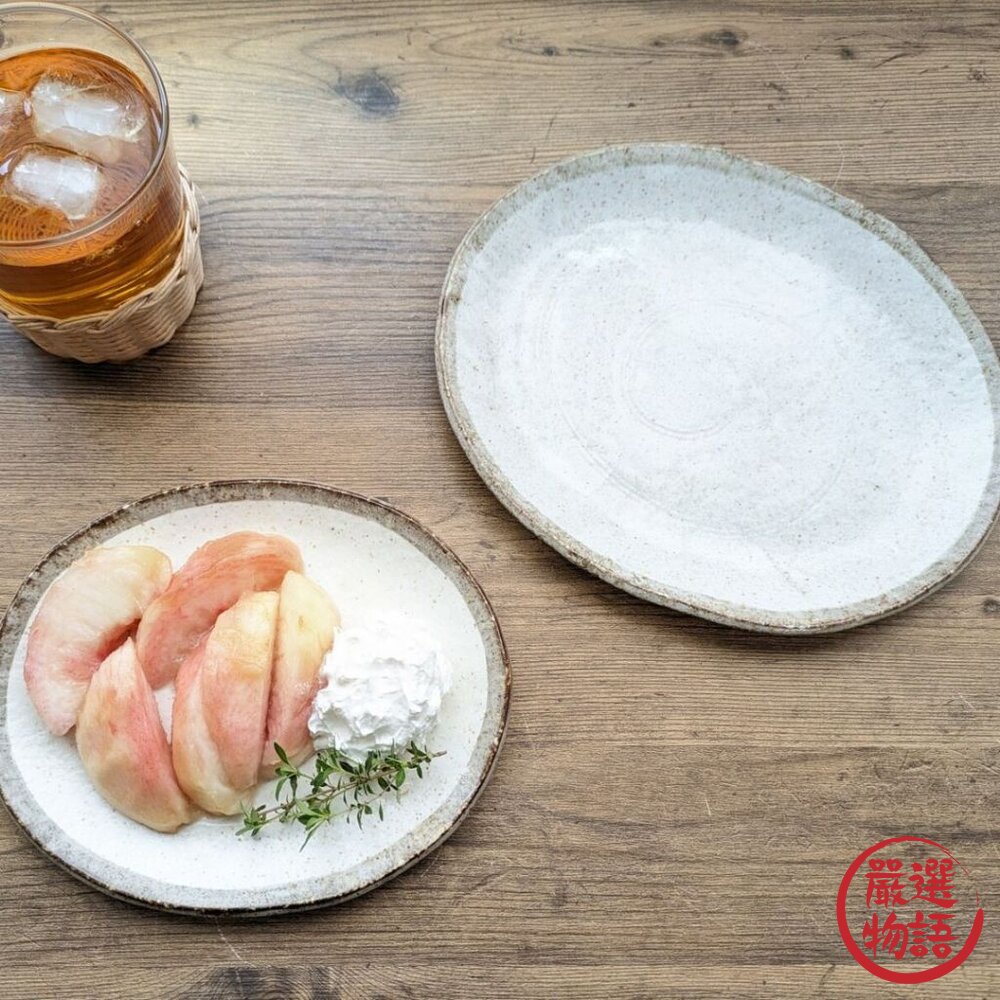 日本製 美濃燒 餐盤 渕茶白唐津 和食擺盤 冷麵盤|朝食 早餐盤 洋食盤 陶瓷盤 大圓盤 大盤 日本進口-圖片-7