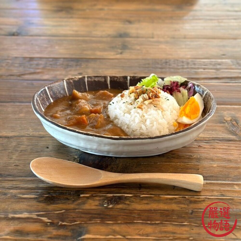 日本製美濃燒橢圓盤手繪安南唐草/線條 20cm 深盤 | 咖哩盤 義大利麵盤 早午餐盤 日本盤子 沙拉盤 日本進口-圖片-2