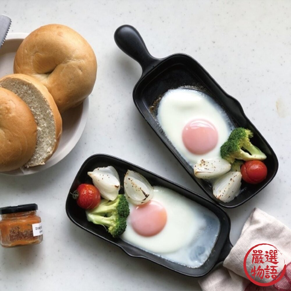 日本製萬古燒 四日市 長型烤盤 煎玉子燒 烤魚專用 | Tojiki Tonya 帶手把 陶瓷耐熱烤盤 焗烤盤 日本進口-圖片-1