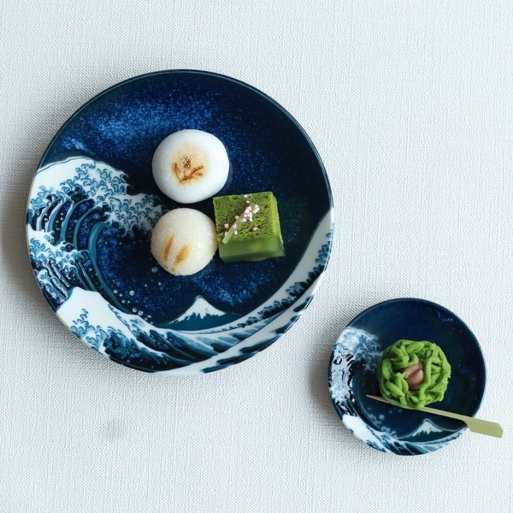 SF-021640-日本製 送禮首選 富士山祝福杯盤 附原裝紙盒 | 神奈川沖浪裏 浮世繪 葛飾北齋 送禮 禮盒 馬克杯 小碟子