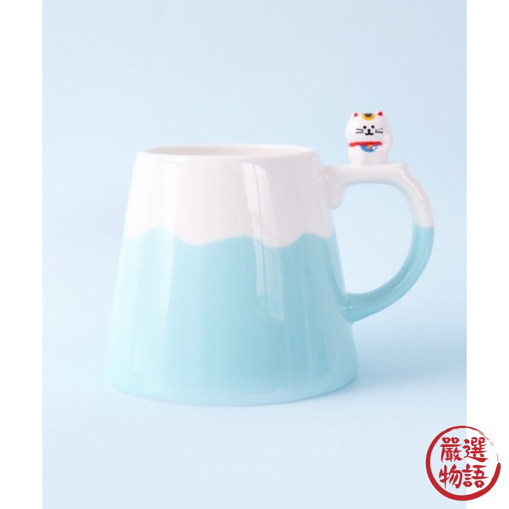 超可愛爆擊 招財貓x富士山馬克杯 | 水杯 咖啡杯 陶瓷杯 可愛馬克杯 貓奴 貓咪杯子 封面照片