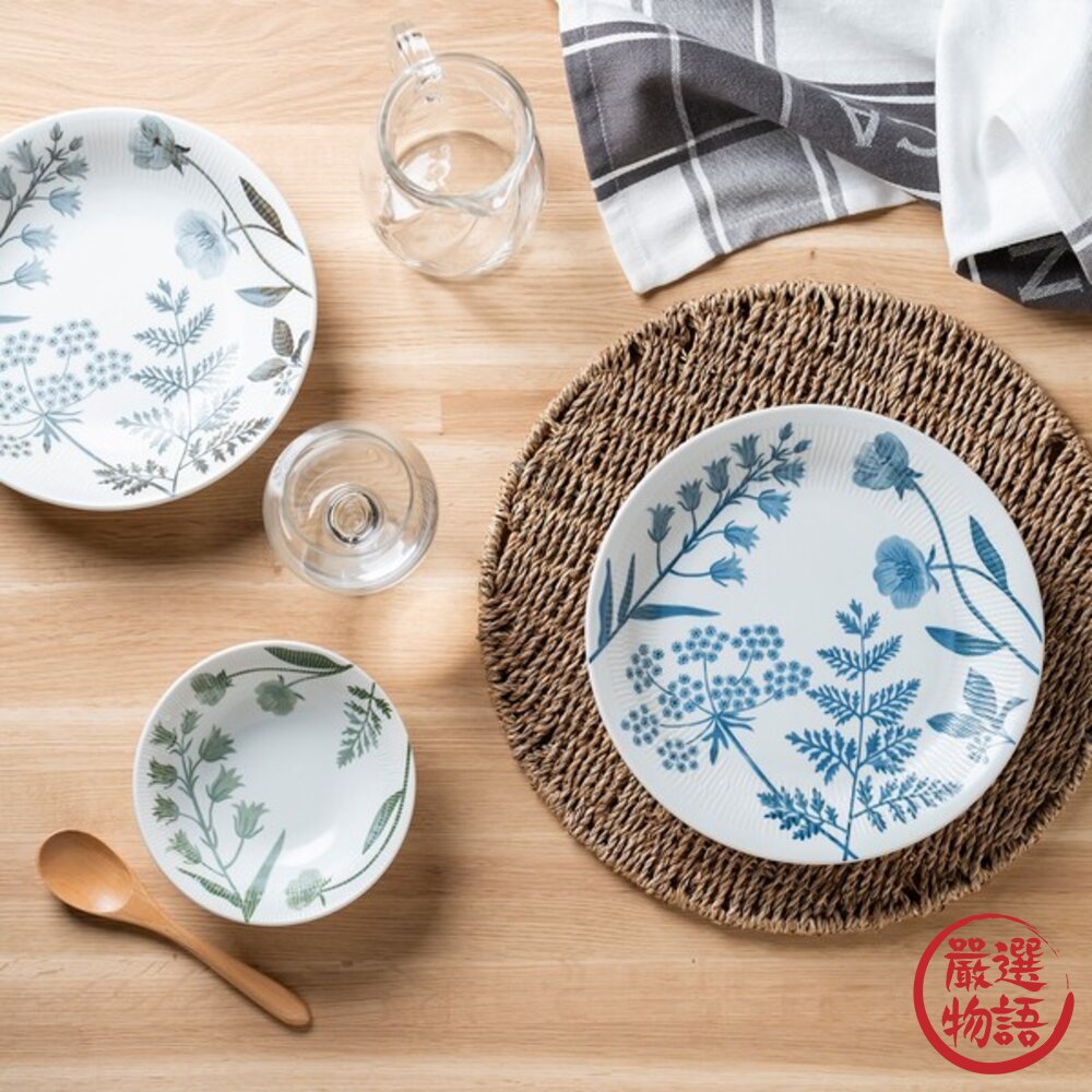 日本製小倉陶器祕密花園21.3cm輕量深盤|義大利麵盤可微波可機洗輕量陶瓷咖啡廳擺盤