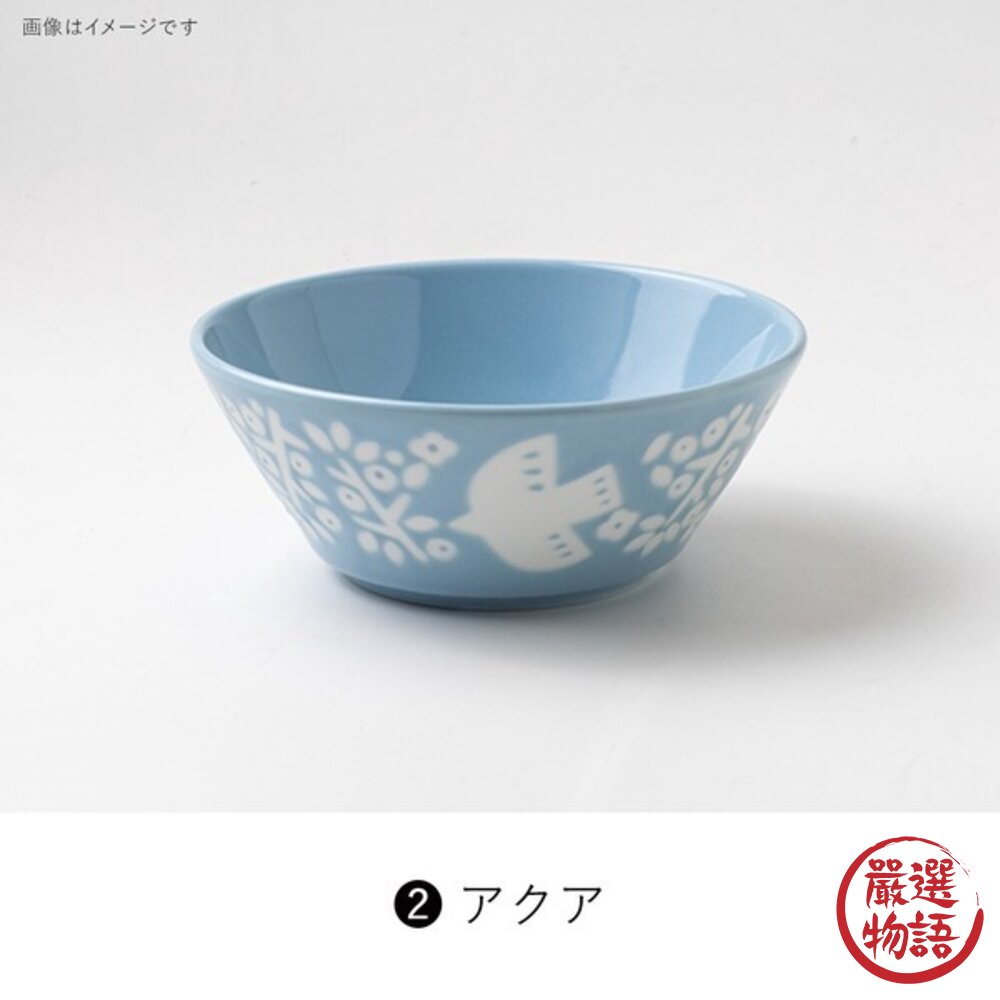 日本製美濃燒 LINTU北歐風沙拉碗 小鳥植物圖案 13cm餐碗 | 陶瓷碗 優格 麥片碗 甜點碗 質感餐盤 日本進口-圖片-4