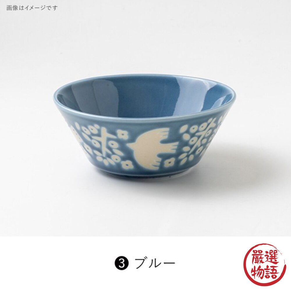 日本製美濃燒 LINTU北歐風沙拉碗 小鳥植物圖案 13cm餐碗 | 陶瓷碗 優格 麥片碗 甜點碗 質感餐盤 日本進口-圖片-5