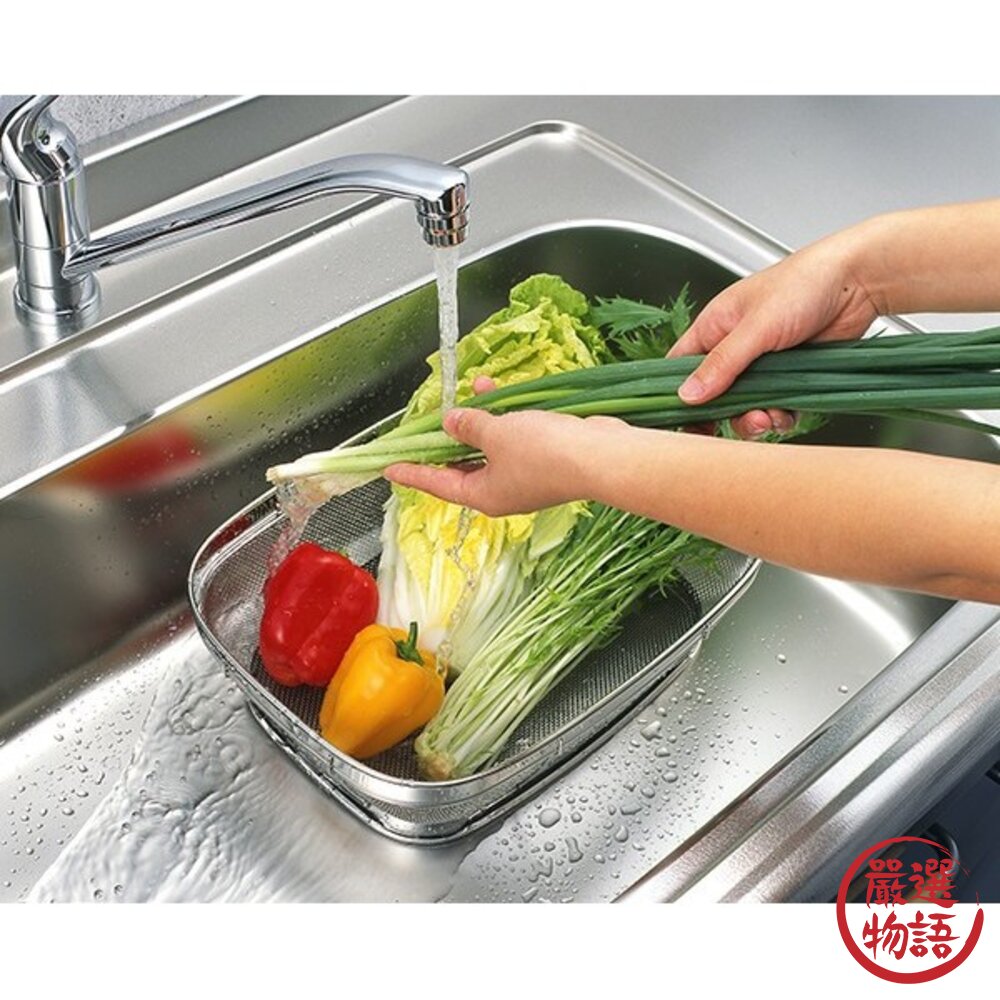 日本製不鏽鋼洗菜籃 瀝水籃 | 網狀瀝水架 備料籃 廚房瀝水工具 日本進口 封面照片