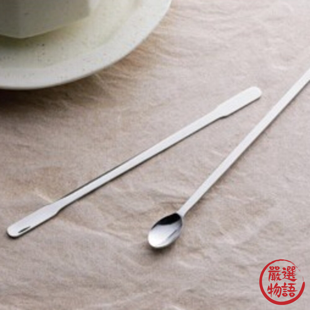 不鏽鋼扁型攪拌棒 攪拌湯匙 | 不銹鋼餐具 咖啡 飲料 水果茶 蜂蜜 紅茶 調酒 調飲料-圖片-2