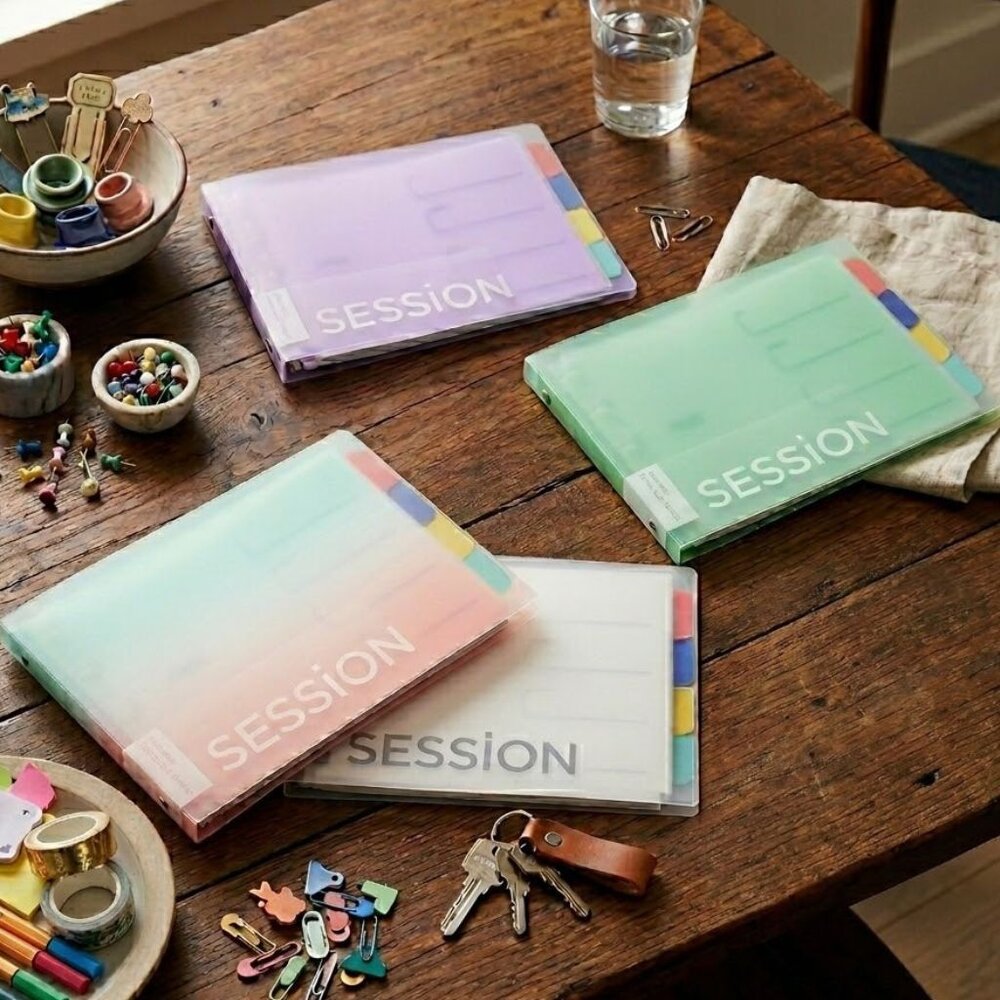 SF-021716-Maruman SESSiON mini B7 活頁夾 手帳本 五孔隨身筆記本 小記事本 附索引分頁 日本進口