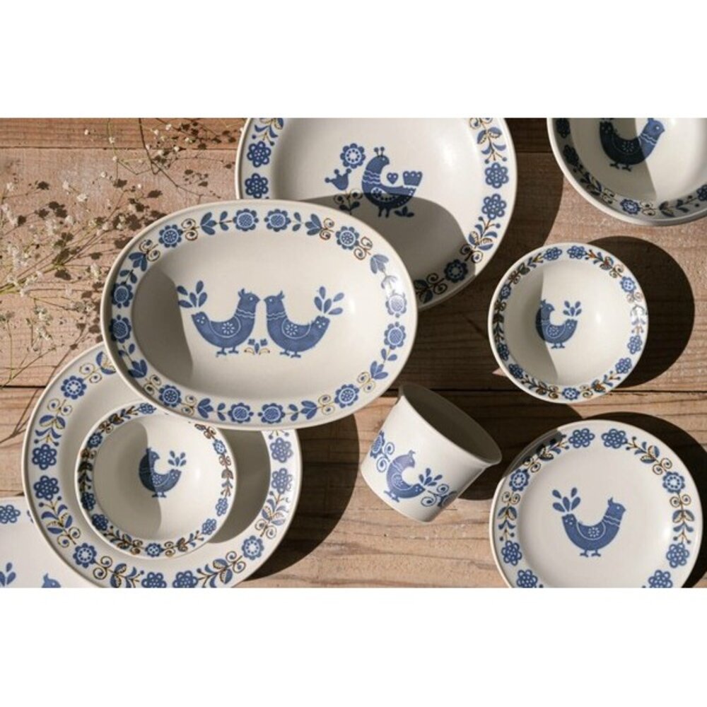 SF-021726-日本製 昭和復古 和平鴿陶瓷碗盤 懷舊拉麵碗 圓形深盤 | 小碗 甜點水果盤 職人手作餐盤 日本進口