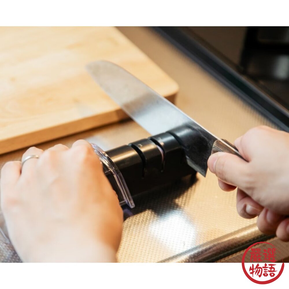 日本製 關孫六 陶瓷磨刀器 貝印 磨刀器 | 三德刀 廚師刀 磨刀石 3段式 手持磨刀 磨刀器具-圖片-3