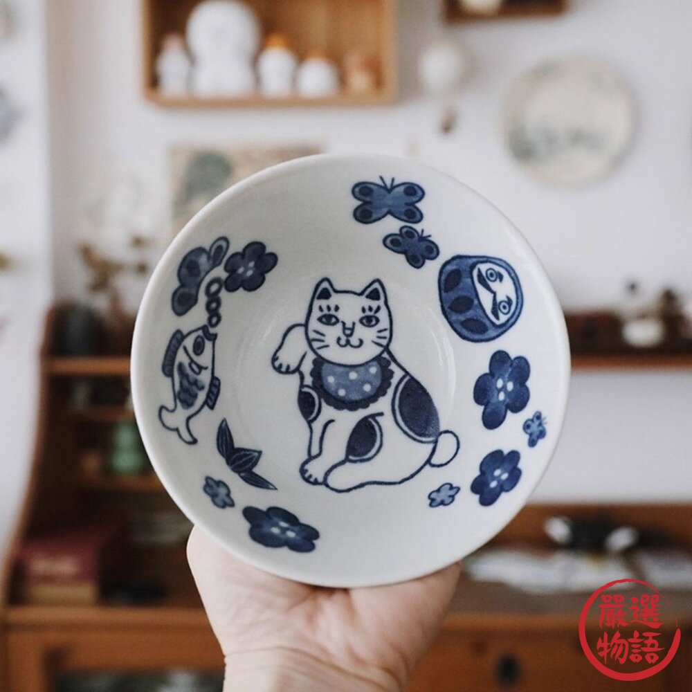 日本 貓奴必買 美濃燒 貓咪 老鼠 13.5cm | 麥片碗 Nekomaruke 招財貓 吉祥物 飯碗 日本進口 封面照片