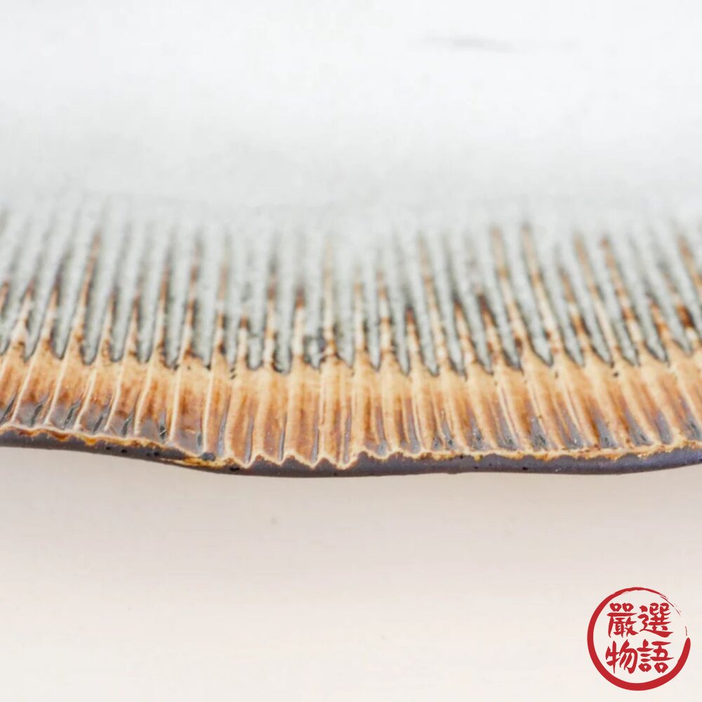 日本製 美濃燒 33cm煎魚葉形長盤 | 職人窯燒長皿 手作感餐盤 烤魚餐盤 沙拉盤 日本進口-圖片-2